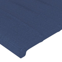 Produktbild för Sänggavel med kanter blå 203x16x118/128 cm tyg