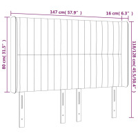 Produktbild för Sänggavel med kanter mörkblå 147x16x118/128 cm sammet