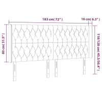 Produktbild för Sänggavel med kanter blå 183x16x118/128 cm tyg