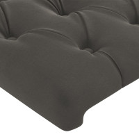 Produktbild för Sänggavel med kanter mörkgrå 103x16x118/128 cm sammet