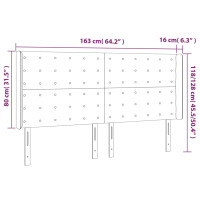 Produktbild för Sänggavel med kanter gräddvit 163x16x118/128 cm tyg