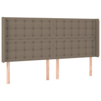 Produktbild för Sänggavel med kanter taupe 183x16x118/128 cm tyg