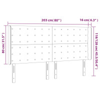 Produktbild för Sänggavel med kanter svart 203x16x118/128 cm tyg