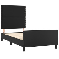 Produktbild för Sängram med huvudgavel svart 90x200 cm konstläder