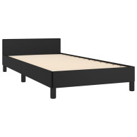 Produktbild för Sängram med huvudgavel svart 100x200 cm konstläder