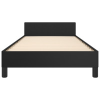 Produktbild för Sängram med huvudgavel svart 100x200 cm konstläder
