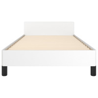 Produktbild för Sängram med huvudgavel vit 100x200 cm konstläder