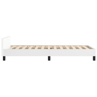 Produktbild för Sängram med huvudgavel vit 100x200 cm konstläder