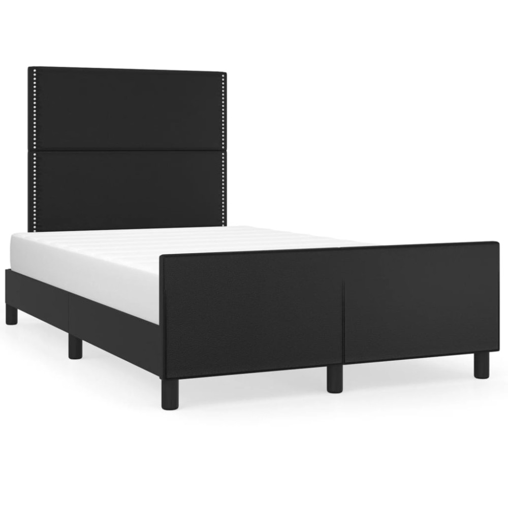 Produktbild för Sängram med huvudgavel svart 120x200 cm konstläder