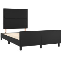 Produktbild för Sängram med huvudgavel svart 120x200 cm konstläder