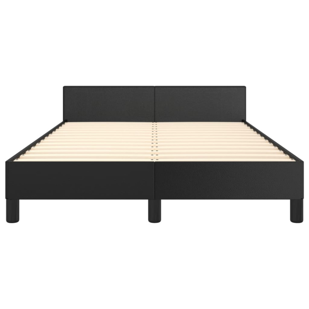 Produktbild för Sängram med huvudgavel svart 120x200 cm konstläder