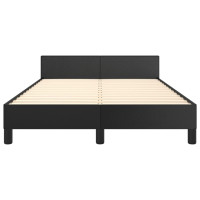 Produktbild för Sängram med huvudgavel svart 120x200 cm konstläder