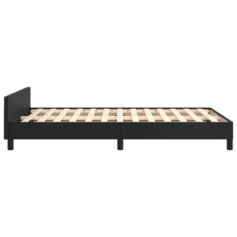 Produktbild för Sängram med huvudgavel svart 120x200 cm konstläder