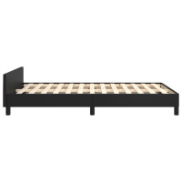 Produktbild för Sängram med huvudgavel svart 120x200 cm konstläder