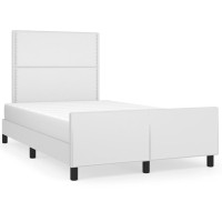 Produktbild för Sängram med huvudgavel vit 120x200 cm konstläder