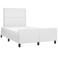 Produktbild för Sängram med huvudgavel vit 120x200 cm konstläder