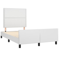 Produktbild för Sängram med huvudgavel vit 120x200 cm konstläder
