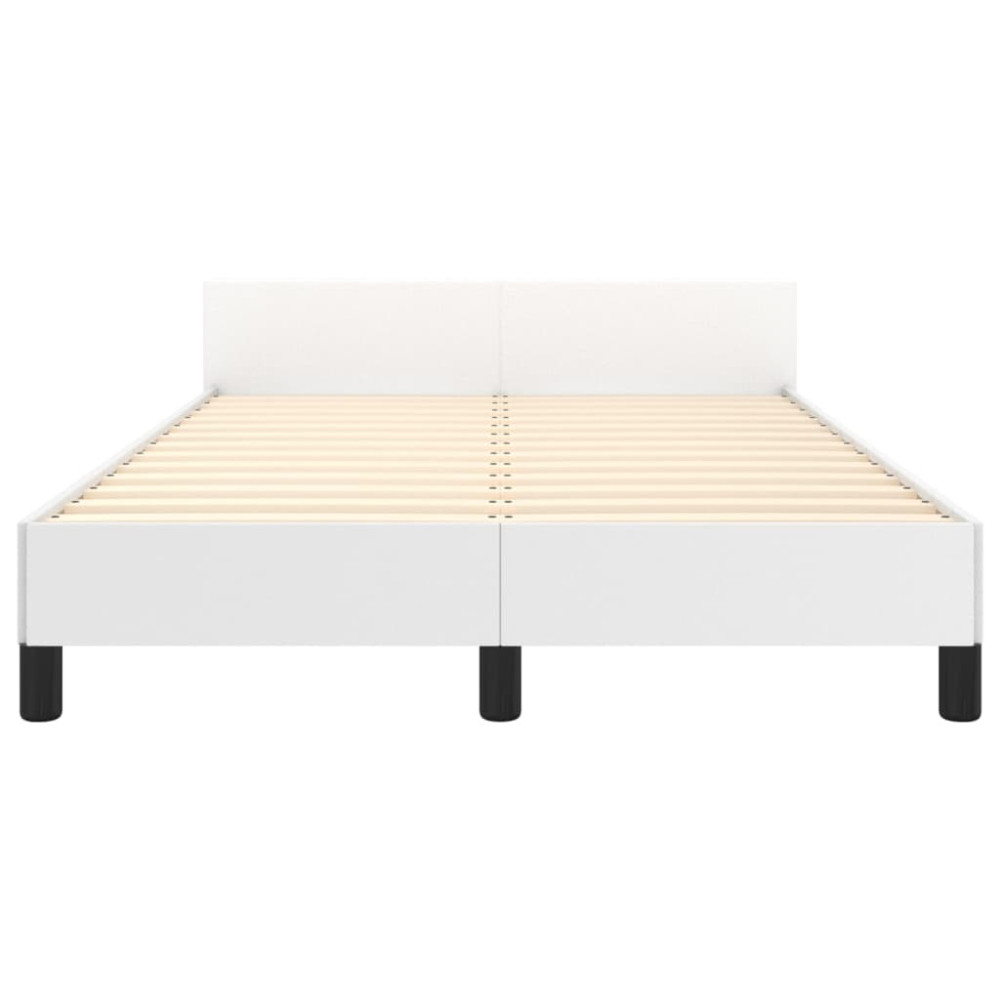Produktbild för Sängram med huvudgavel vit 120x200 cm konstläder