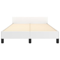 Produktbild för Sängram med huvudgavel vit 120x200 cm konstläder