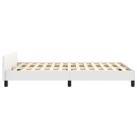 Produktbild för Sängram med huvudgavel vit 120x200 cm konstläder