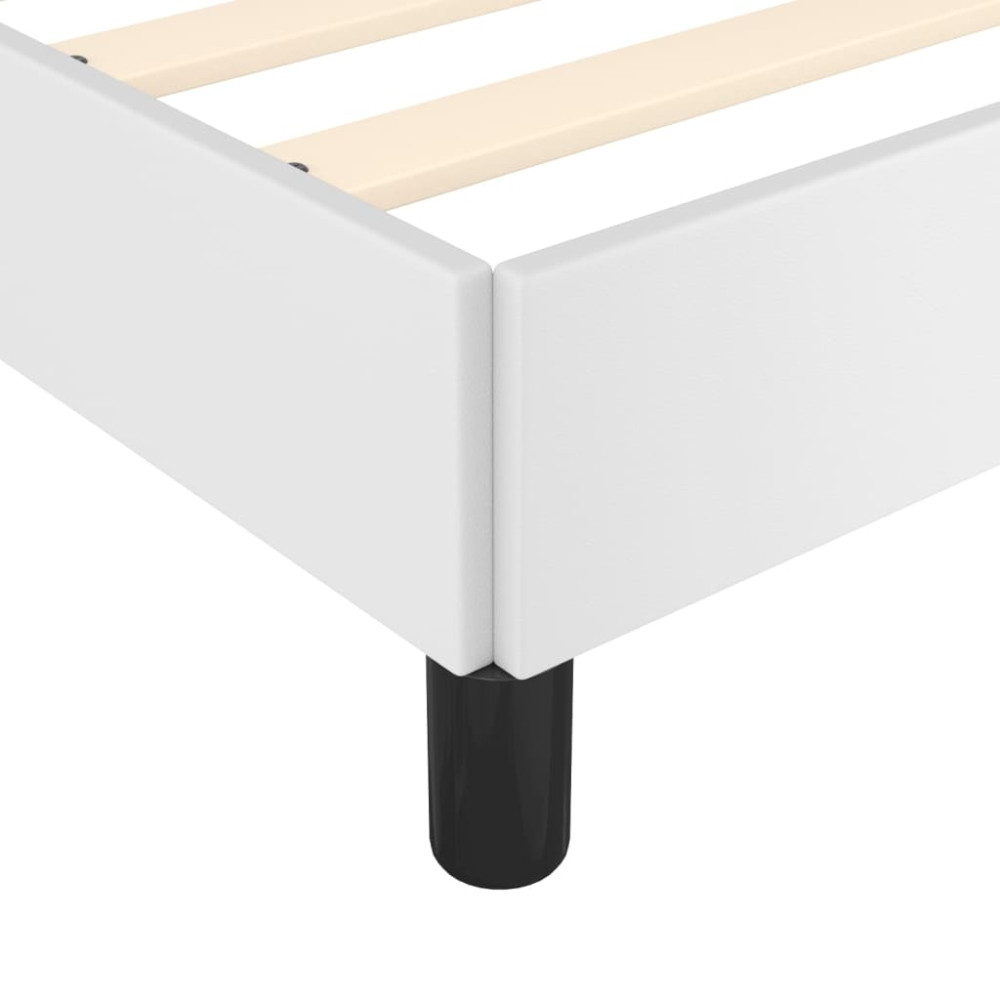 Produktbild för Sängram med huvudgavel vit 120x200 cm konstläder
