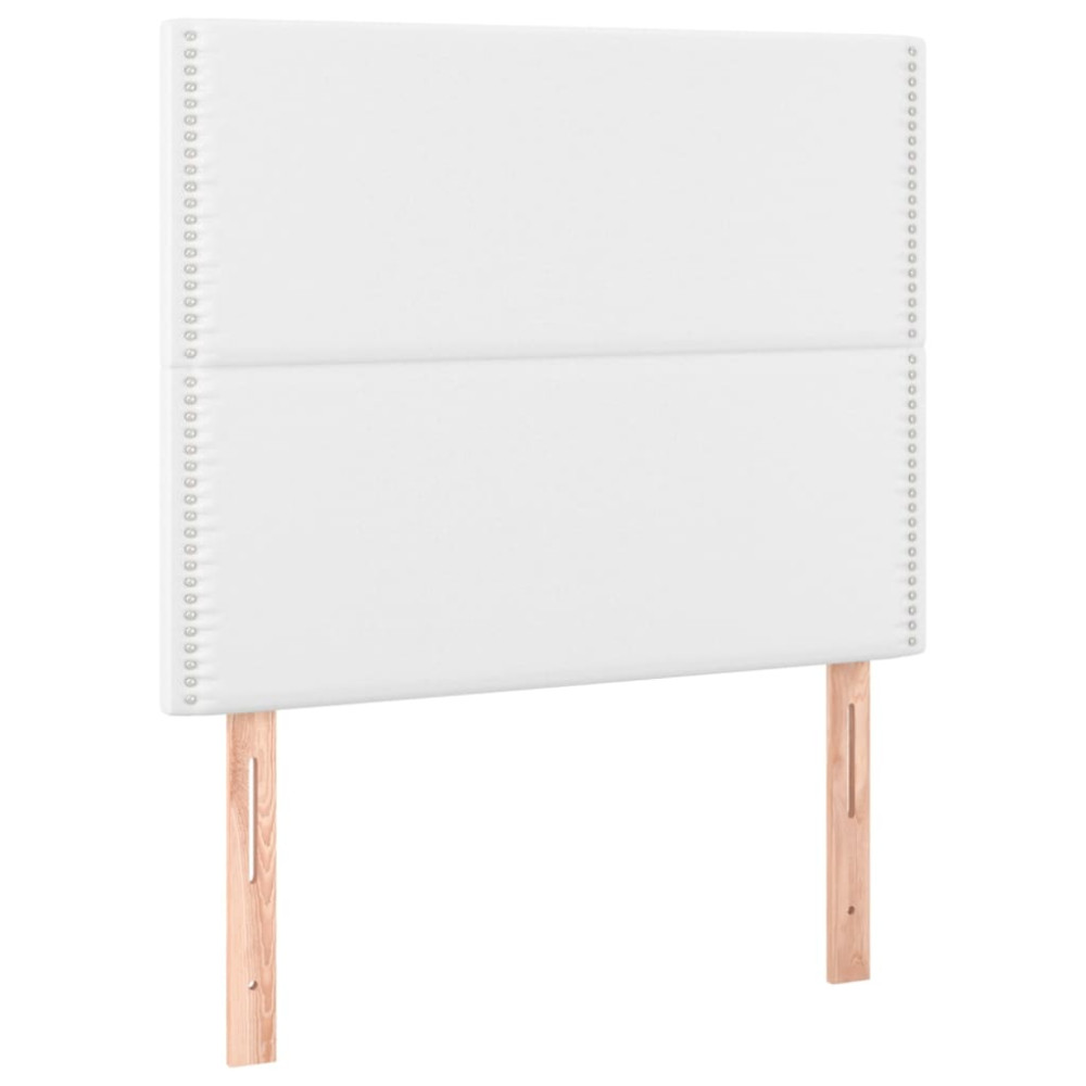 Produktbild för Sängram med huvudgavel vit 120x200 cm konstläder