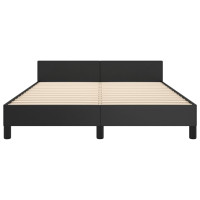 Produktbild för Sängram med huvudgavel svart 140x190 cm konstläder