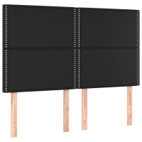 Produktbild för Sängram med huvudgavel svart 140x190 cm konstläder
