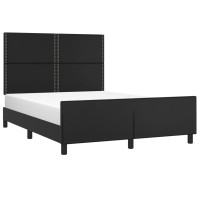 Produktbild för Sängram med huvudgavel svart 140x200 cm konstläder