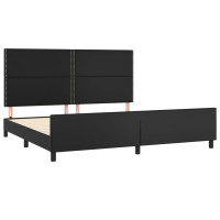 Produktbild för Sängram med huvudgavel svart 200x200 cm konstläder
