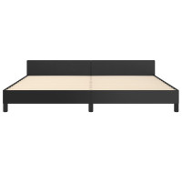 Produktbild för Sängram med huvudgavel svart 200x200 cm konstläder
