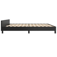 Produktbild för Sängram med huvudgavel svart 200x200 cm konstläder