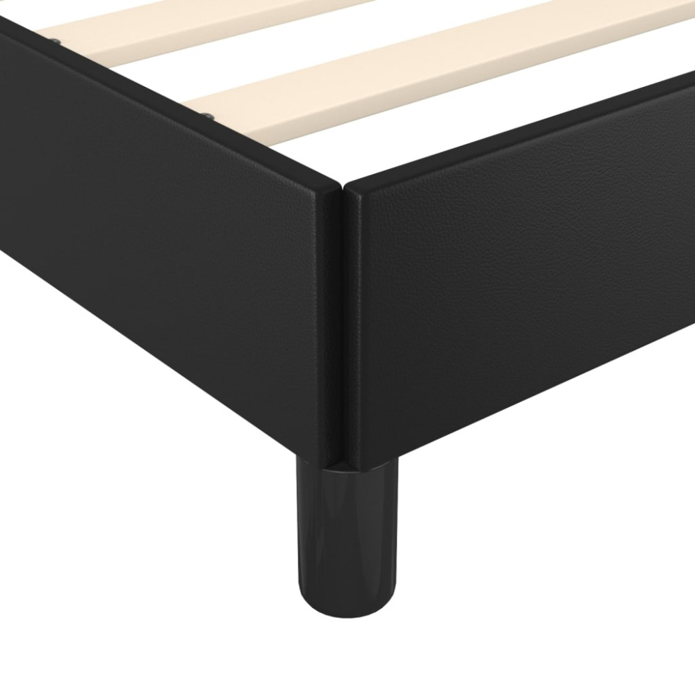 Produktbild för Sängram med huvudgavel svart 200x200 cm konstläder