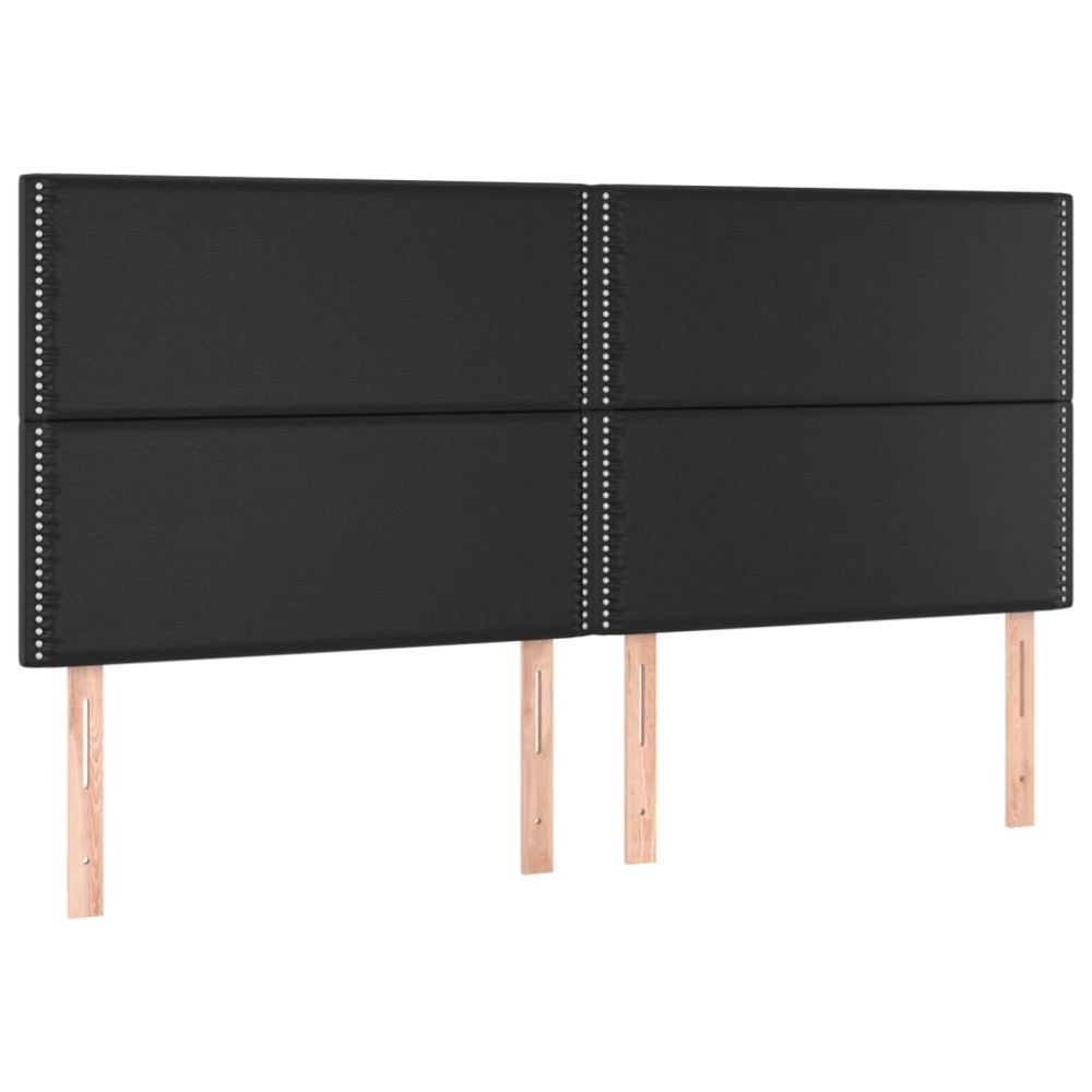 Produktbild för Sängram med huvudgavel svart 200x200 cm konstläder