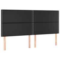 Produktbild för Sängram med huvudgavel svart 200x200 cm konstläder