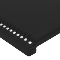 Produktbild för Sängram med huvudgavel svart 200x200 cm konstläder