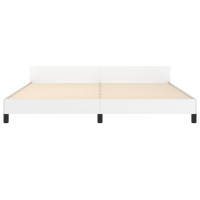Produktbild för Sängram med huvudgavel vit 200x200 cm konstläder