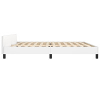 Produktbild för Sängram med huvudgavel vit 200x200 cm konstläder