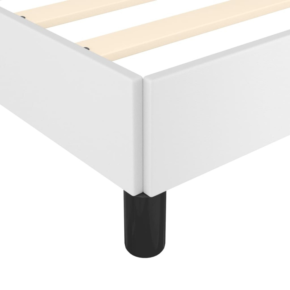 Produktbild för Sängram med huvudgavel vit 200x200 cm konstläder