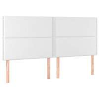 Produktbild för Sängram med huvudgavel vit 200x200 cm konstläder