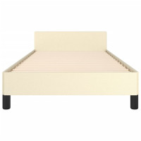 Produktbild för Sängram med huvudgavel gräddvit 80x200 cm konstläder
