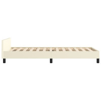 Produktbild för Sängram med huvudgavel gräddvit 80x200 cm konstläder