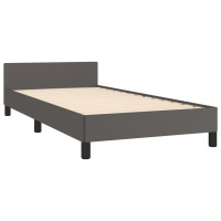 Produktbild för Sängram med huvudgavel grå 80x200 cm konstläder