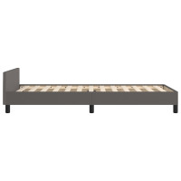 Produktbild för Sängram med huvudgavel grå 80x200 cm konstläder