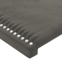 Produktbild för Sängram med huvudgavel mörkgrå 160x200 cm sammet