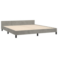 Produktbild för Sängram utan madrass ljusgrå 160x200 cm sammet