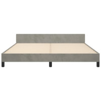 Produktbild för Sängram utan madrass ljusgrå 160x200 cm sammet