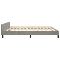 Produktbild för Sängram utan madrass ljusgrå 160x200 cm sammet