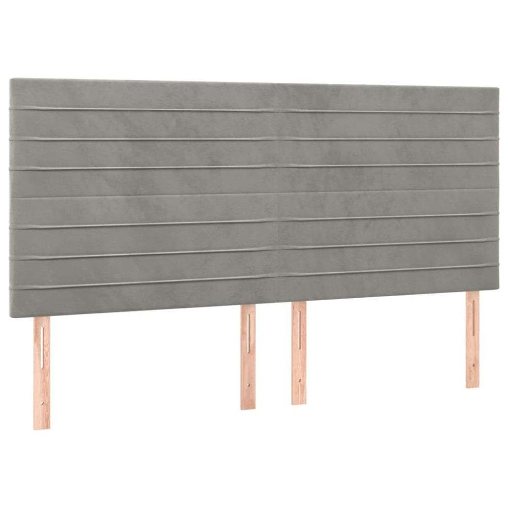 Produktbild för Sängram utan madrass ljusgrå 160x200 cm sammet