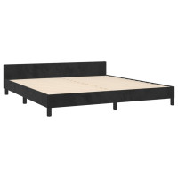Produktbild för Sängram utan madrass svart 160x200 cm sammet